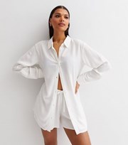 New Look White Cheesecloth Beach Shirt